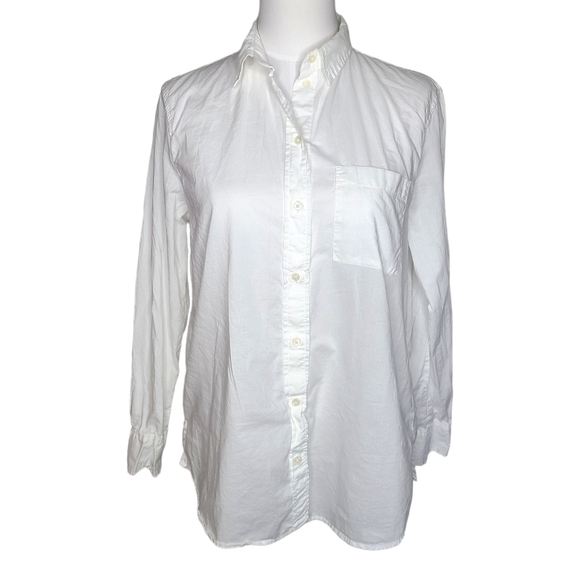 J. Crew Factory High-low relaxed button-up top White S - Picture 1 of 10